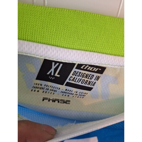 NOS Thor Blue Green Phase Ramble MX Motocross Jersey Adult XL PHASE 2016‎ - Picture 2 of 7